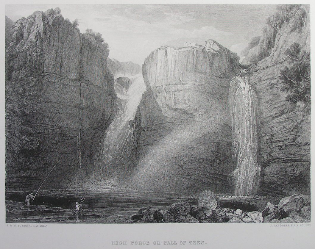 Print - High Force or Fall of Tees. - Landseer